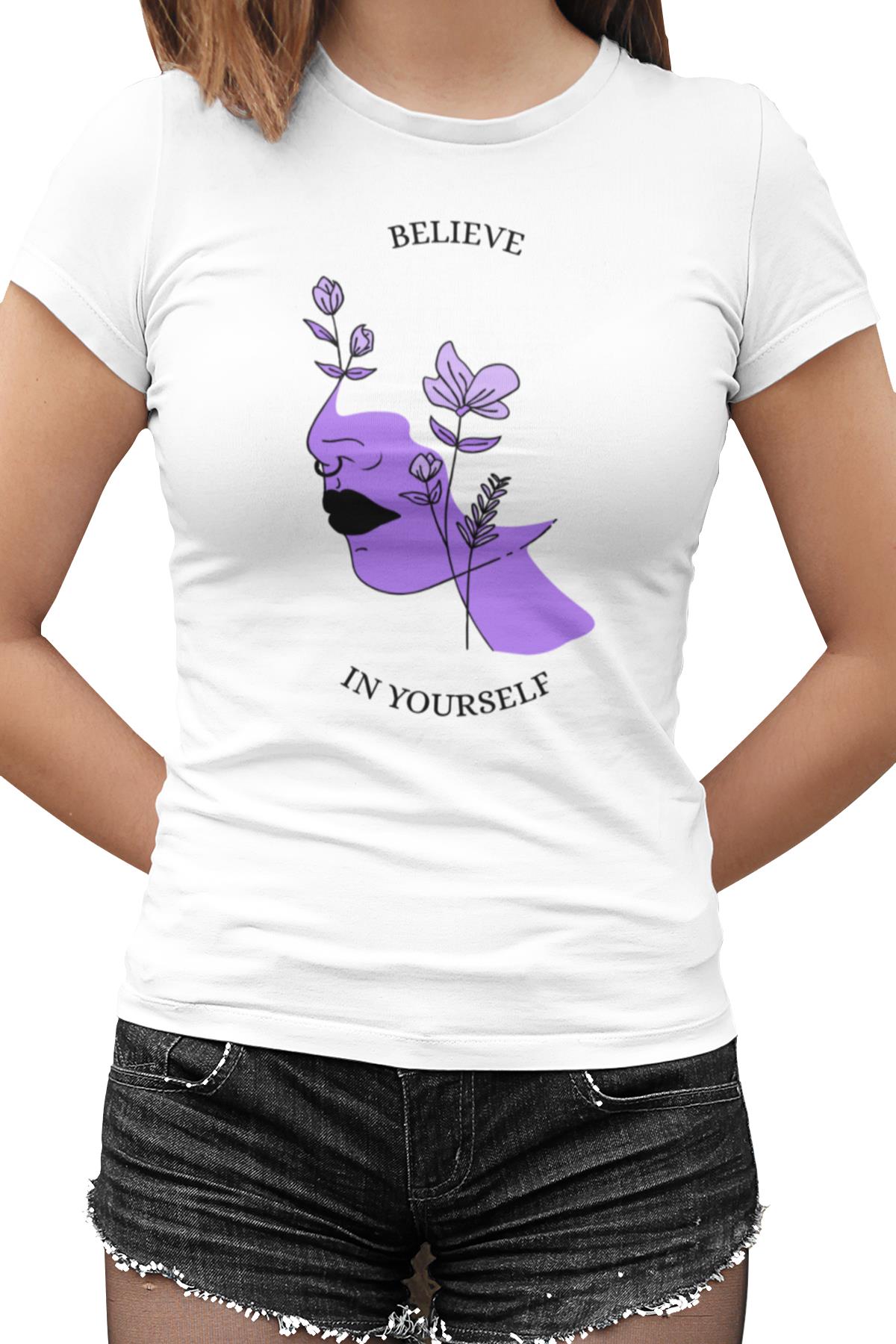 Believe in Flowers White Women's Tshirt