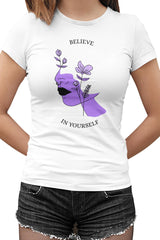 Believe in Flowers White Women's Tshirt