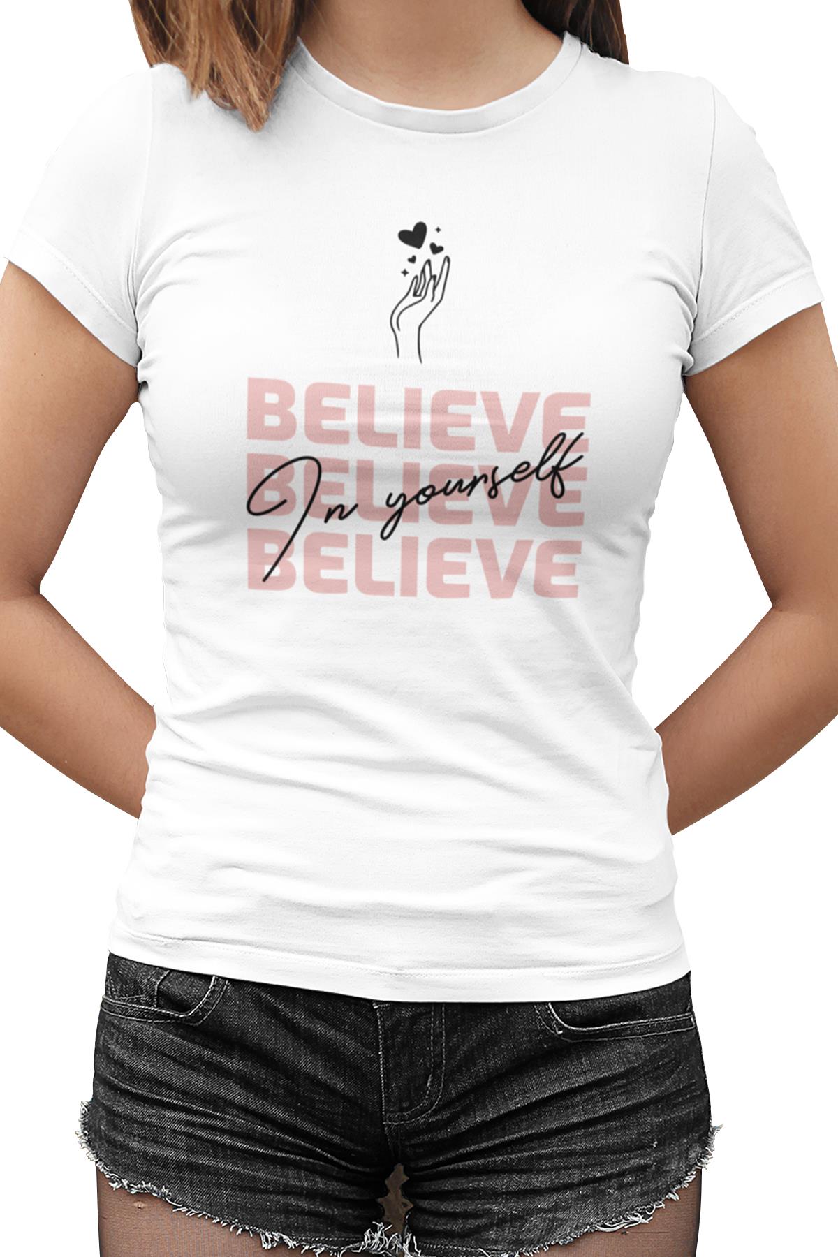 Believe in Yourself White Women's Tshirt