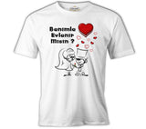 Benimle Evlenir misin? Beyaz Erkek Tshirt