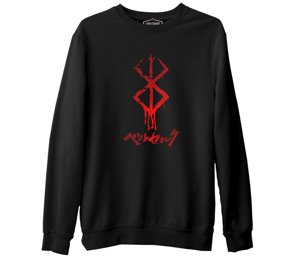 Berserk - Mark  Siyah Erkek Kalın Sweatshirt