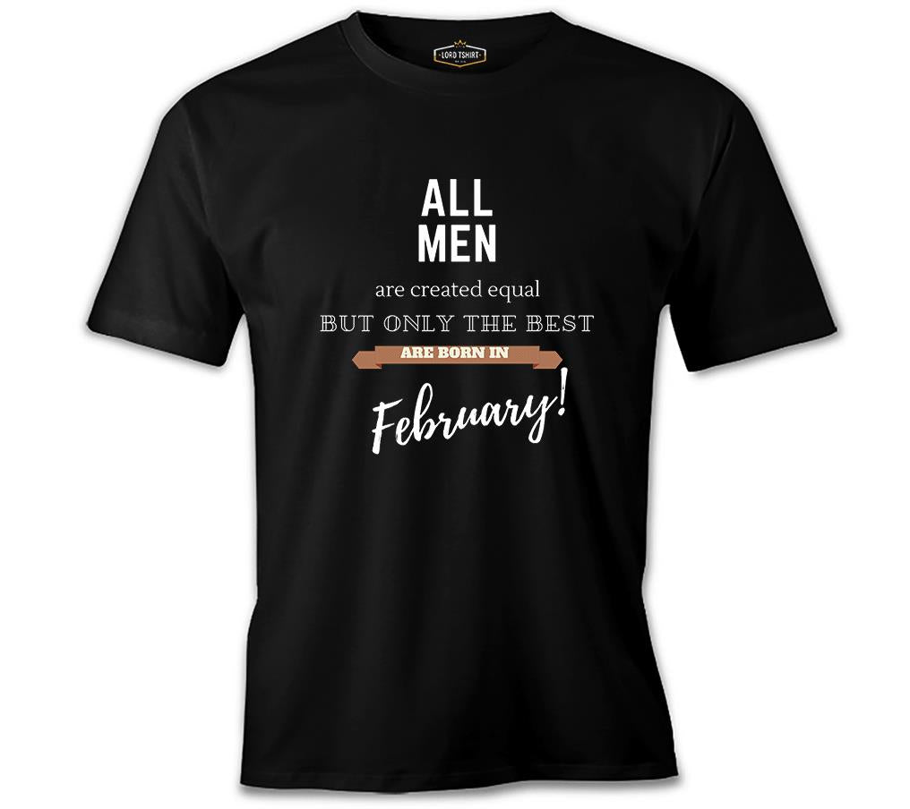 Best are Born in February Siyah Erkek Tshirt