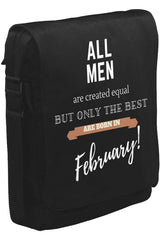 Best are Born in February Unisex Black Messenger Bag 