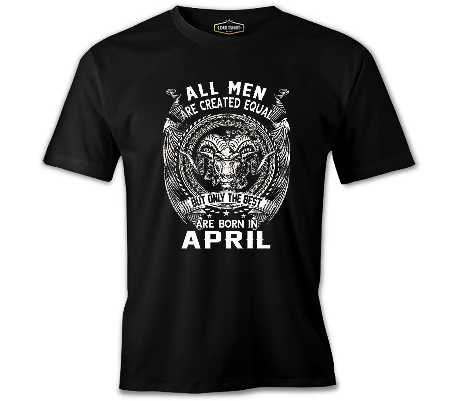 Best Born in April Siyah Erkek Tshirt