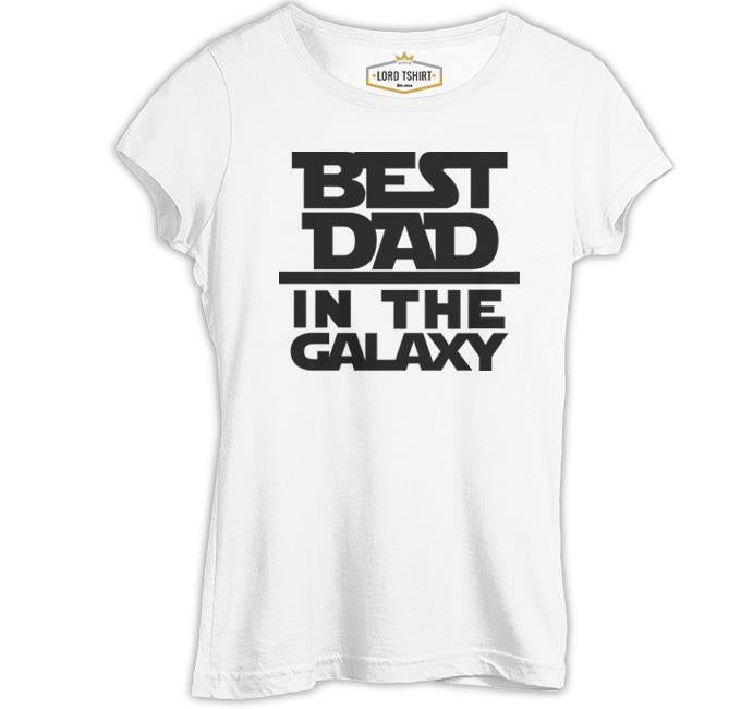 Best Dad in the Galaxy Beyaz Kadın Tshirt