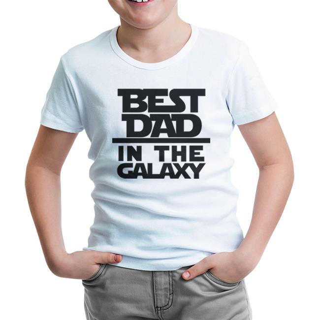 Best Dad in the Galaxy White Kids Tshirt