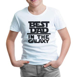 Best Dad in the Galaxy Beyaz Çocuk Tshirt
