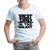 Best Dad in the Galaxy Beyaz Çocuk Tshirt