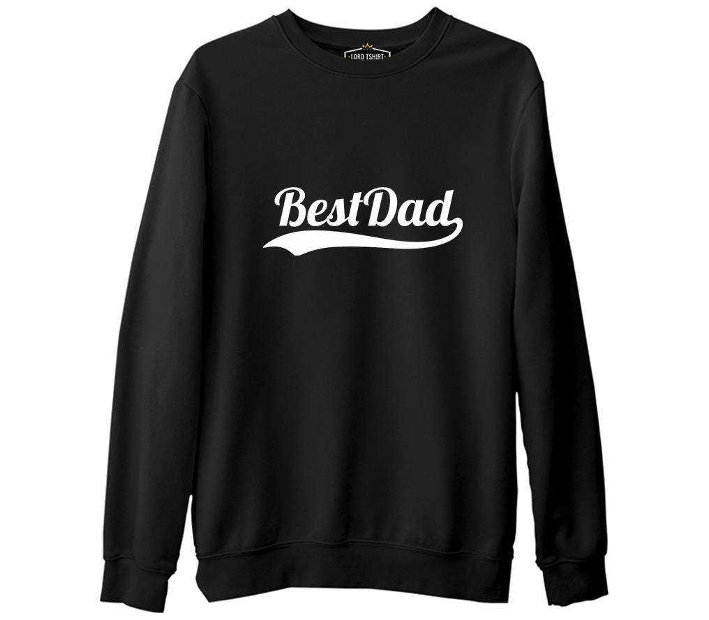 Best Dad  Siyah Erkek Kalın Sweatshirt