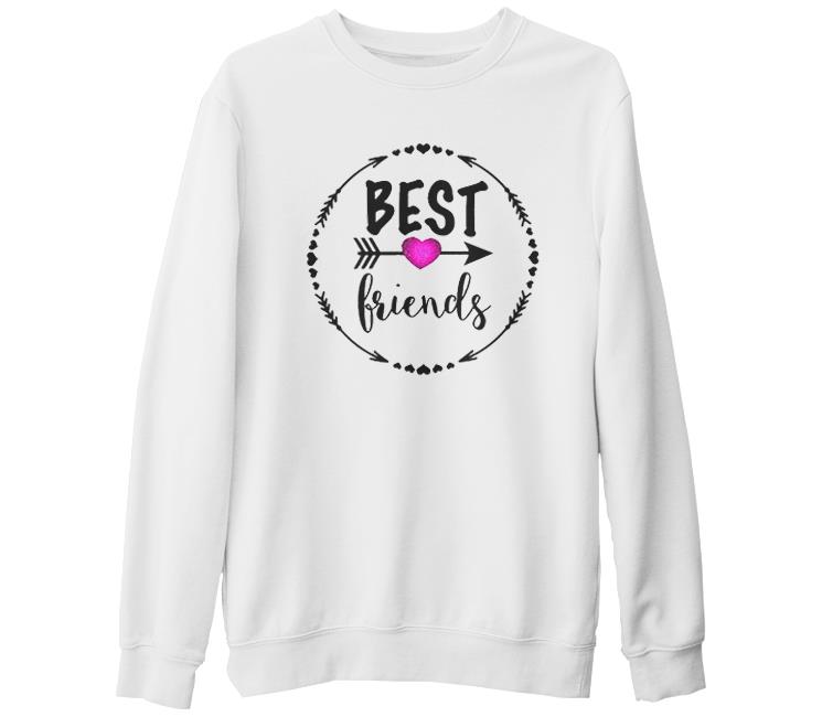 Best Friends - F2 Beyaz Kalın Sweatshirt