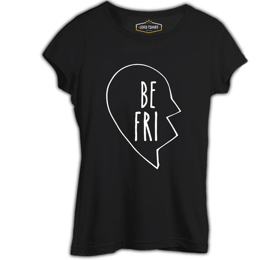 Best Friends Kalp 1/2 - 2 Siyah Kadın Tshirt