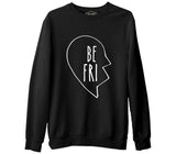 Best Friends Kalp 1/2 - 2  Siyah Erkek Kalın Sweatshirt