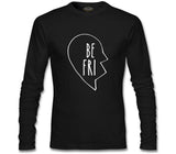 Best Friends Kalp 1/2 - 2 Siyah Erkek Sweatshirt