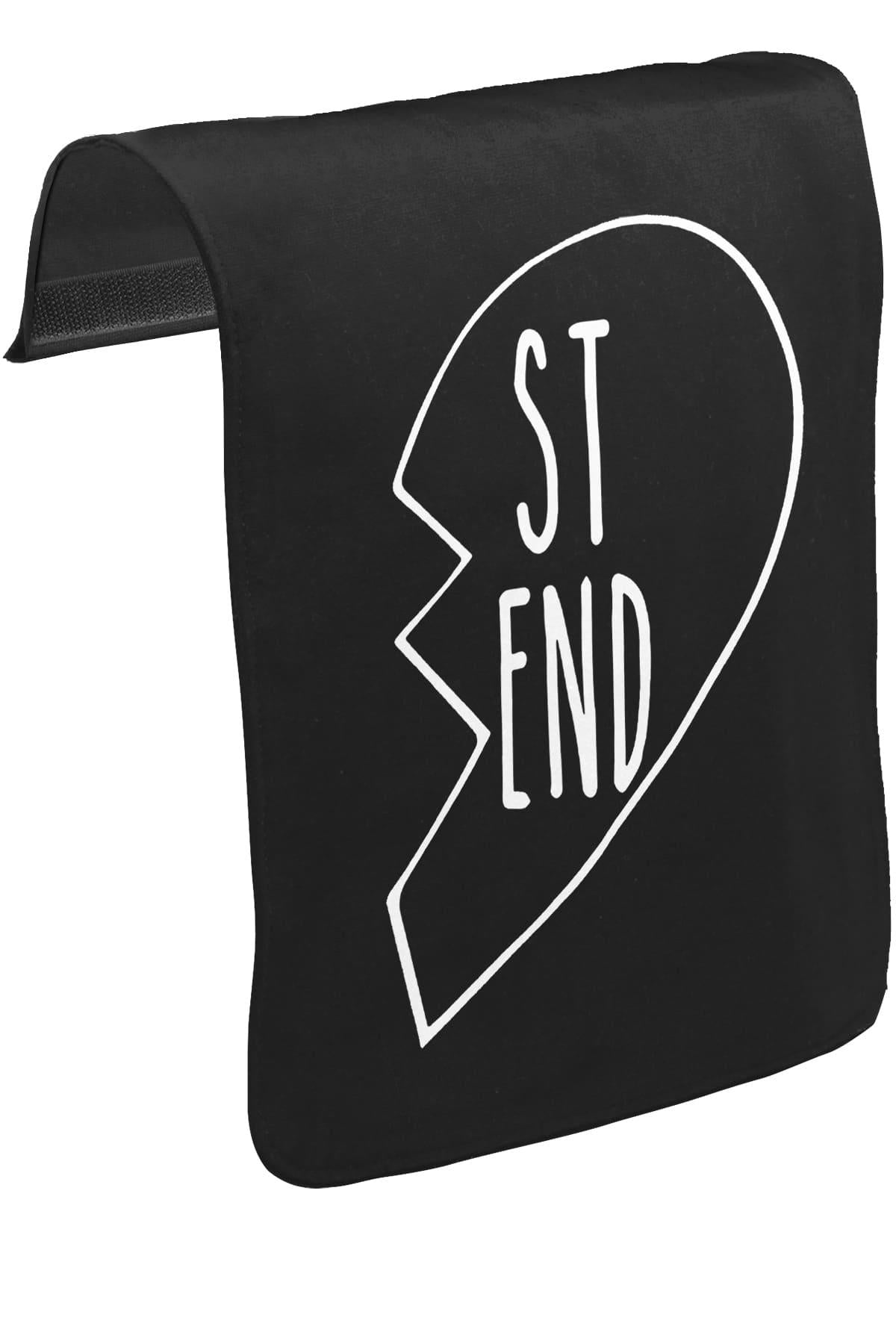 Best Friends Kalp 1/2 - II Unisex Siyah Tak-Çıkar Postacı Çanta Kapağı CK-838