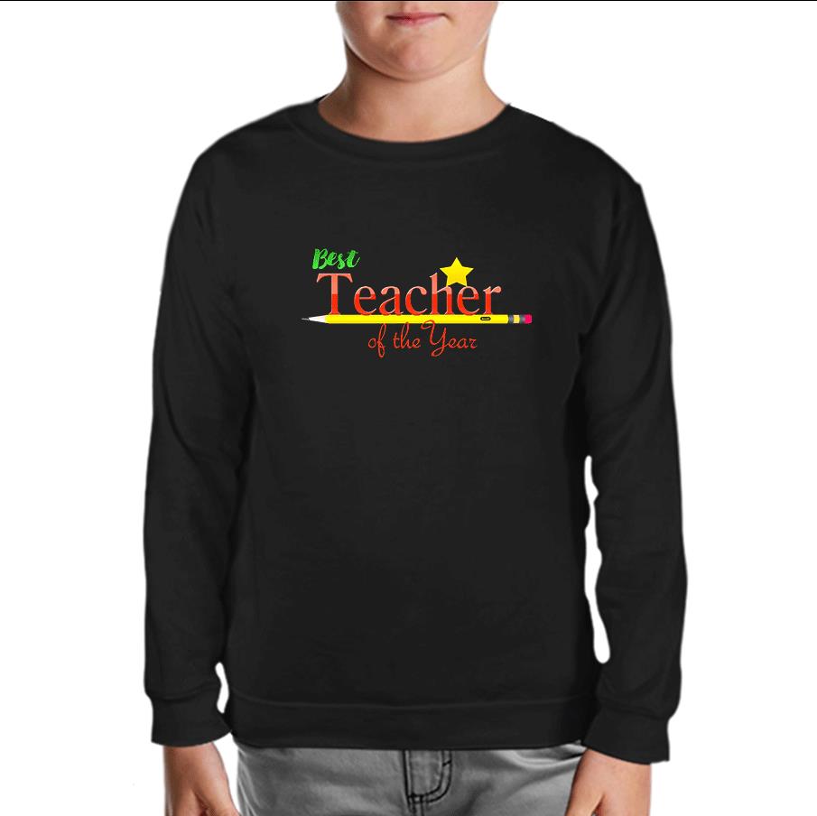 Best Teacher of the Year Teachers' Day Black Kids Sweatshirt