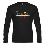 Best Teacher of the Year Öğretmenler Günü Siyah Erkek Sweatshirt