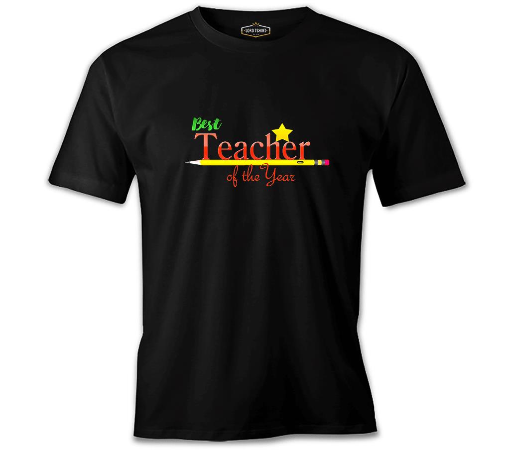 Best Teacher of the Year Öğretmenler Günü Siyah Erkek Tshirt