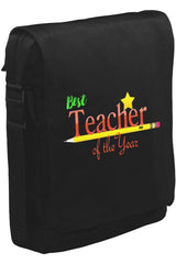 Best Teacher of the Year Unisex Black Messenger Bag for Teachers' Day 