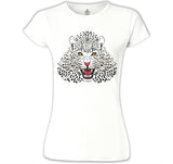 Beyaz Leopar Beyaz Kadın Tshirt