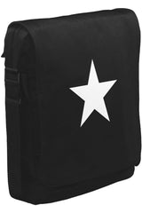 Beyaz Yıldız Unisex Siyah Postacı Çanta