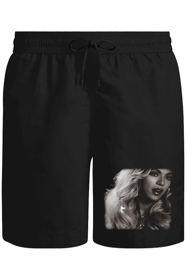 Beyonce - Star Unisex Siyah Şort