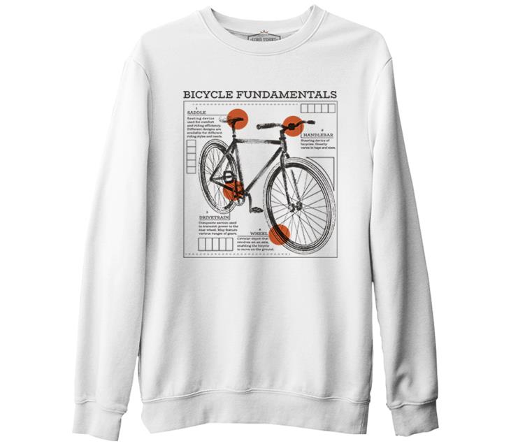 Bicycle Fundamentals Beyaz Erkek Kalın Sweatshirt