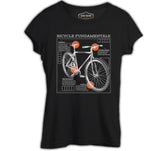 Bicycle Fundamentals Siyah Kadın Tshirt