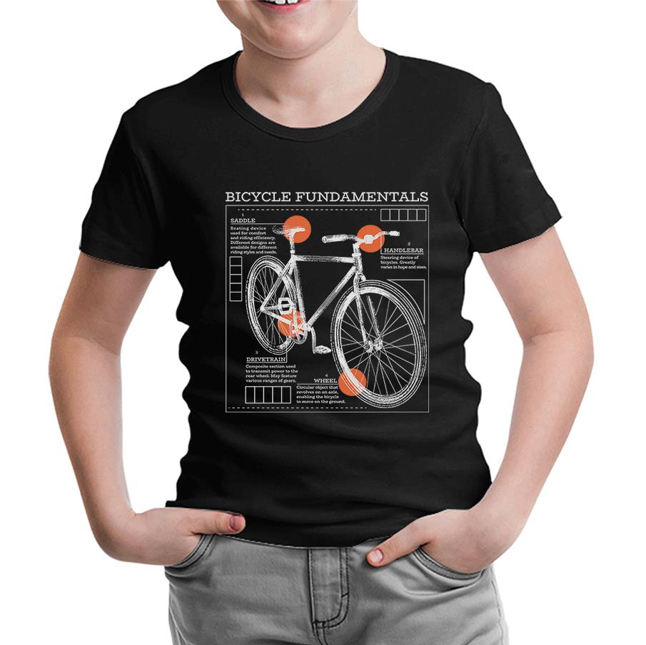 Bicycle Fundamentals Siyah Çocuk Tshirt