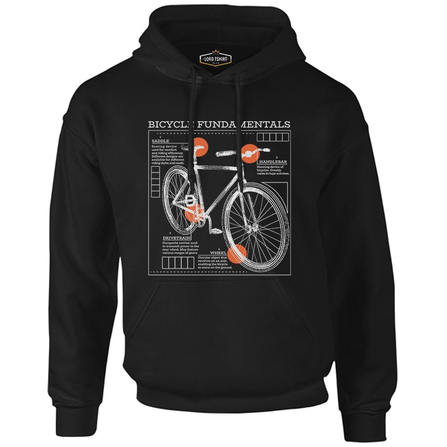 Bicycle Fundamentals Siyah Erkek Fermuarsız Kapşonlu