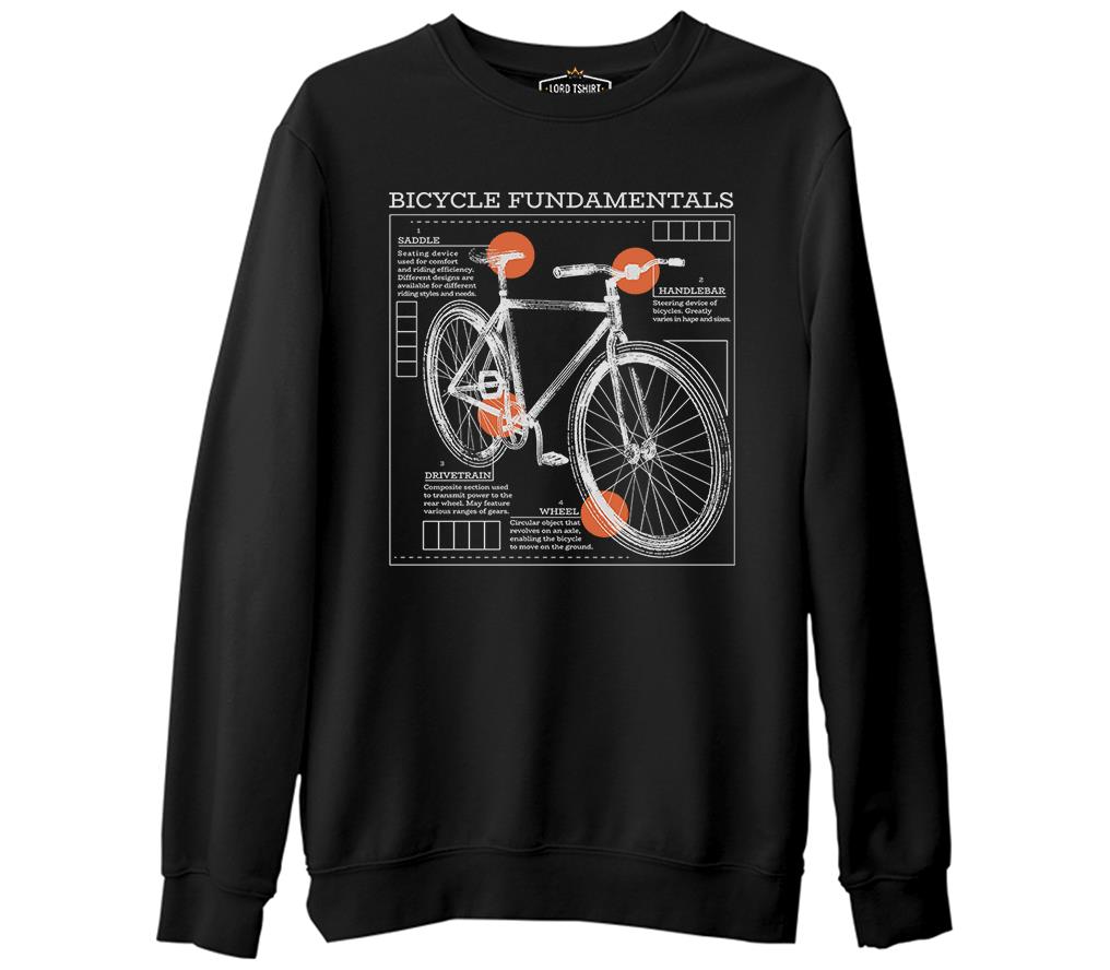 Bicycle Fundamentals Siyah Erkek Kalın Sweatshirt