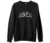 Bicycle on the Heartline Siyah Erkek Kalın Sweatshirt