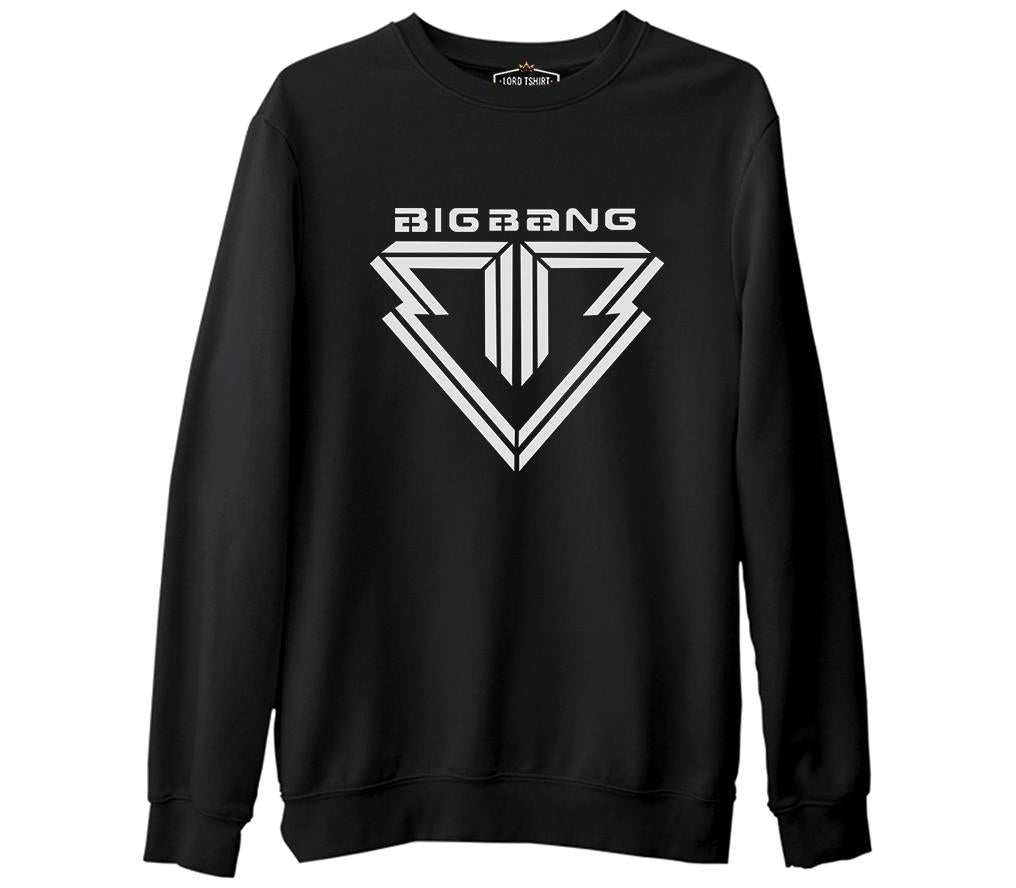 Big Bang - Logo  Siyah Erkek Kalın Sweatshirt