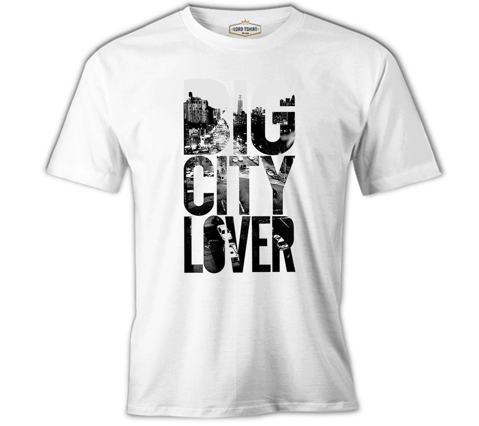 Big City Lover Beyaz Erkek Tshirt