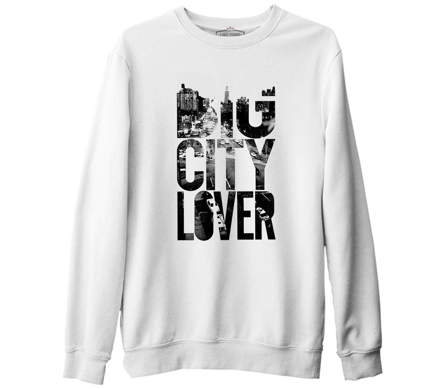 Big City Lover Beyaz Kalın Sweatshirt