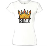 Big Size King Beyaz Kadın Tshirt