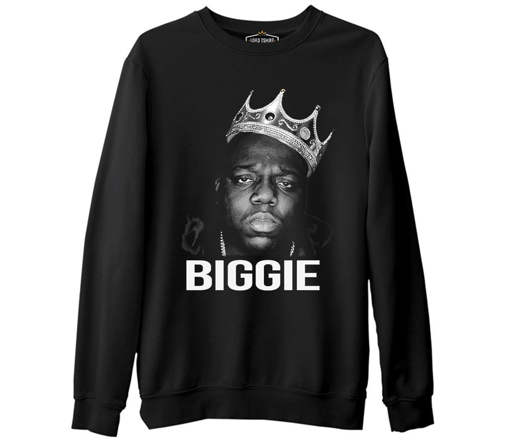 Biggie  Siyah Erkek Kalın Sweatshirt