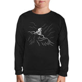 Biker on the Mountain Black Kids Sweatshirt