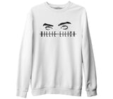 Billie Eilish - Eyes Logo Beyaz Erkek Kalın Sweatshirt