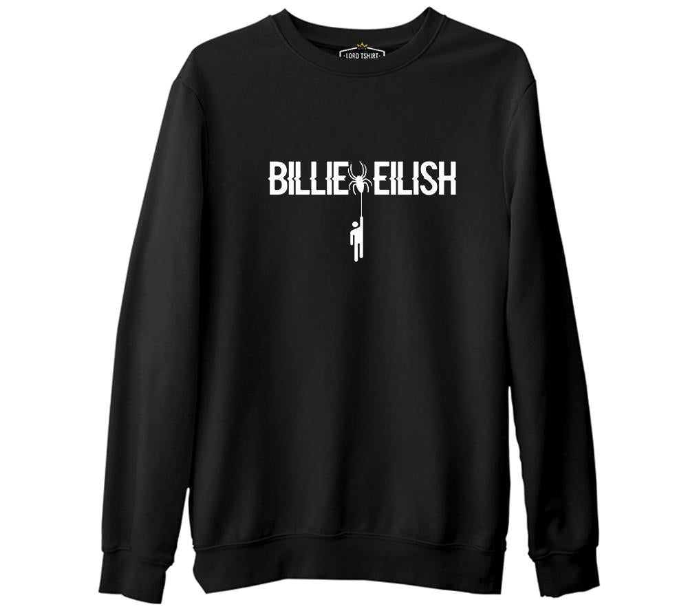 Billie Eilish with Blohsh Siyah Erkek Kalın Sweatshirt
