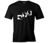 Birds Flying against Frames Siyah Erkek Tshirt