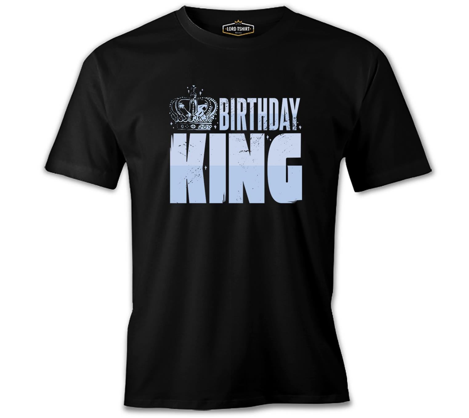 Birthday King Logo With a Crown Siyah Erkek Tshirt