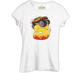 Birthday Monster Truck with Number 5 Beyaz Kadın Tshirt
