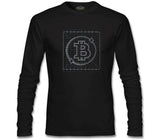 Bitcoin - Grid Logo Siyah Erkek Sweatshirt