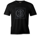 Bitcoin - Grid Logo Siyah Erkek Tshirt