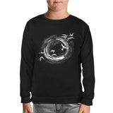 Black Hole Birds Flying Around Black Kids Sweatshirt