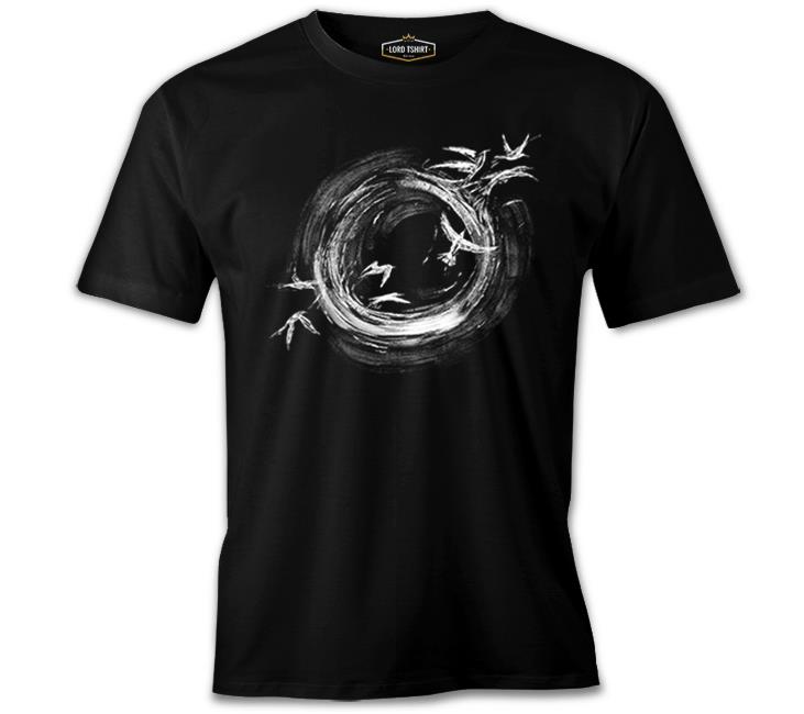 Black Hole Birds Flying Around Black Men's Tshirt