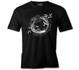 Black Hole Birds Flying Around Siyah Erkek Tshirt