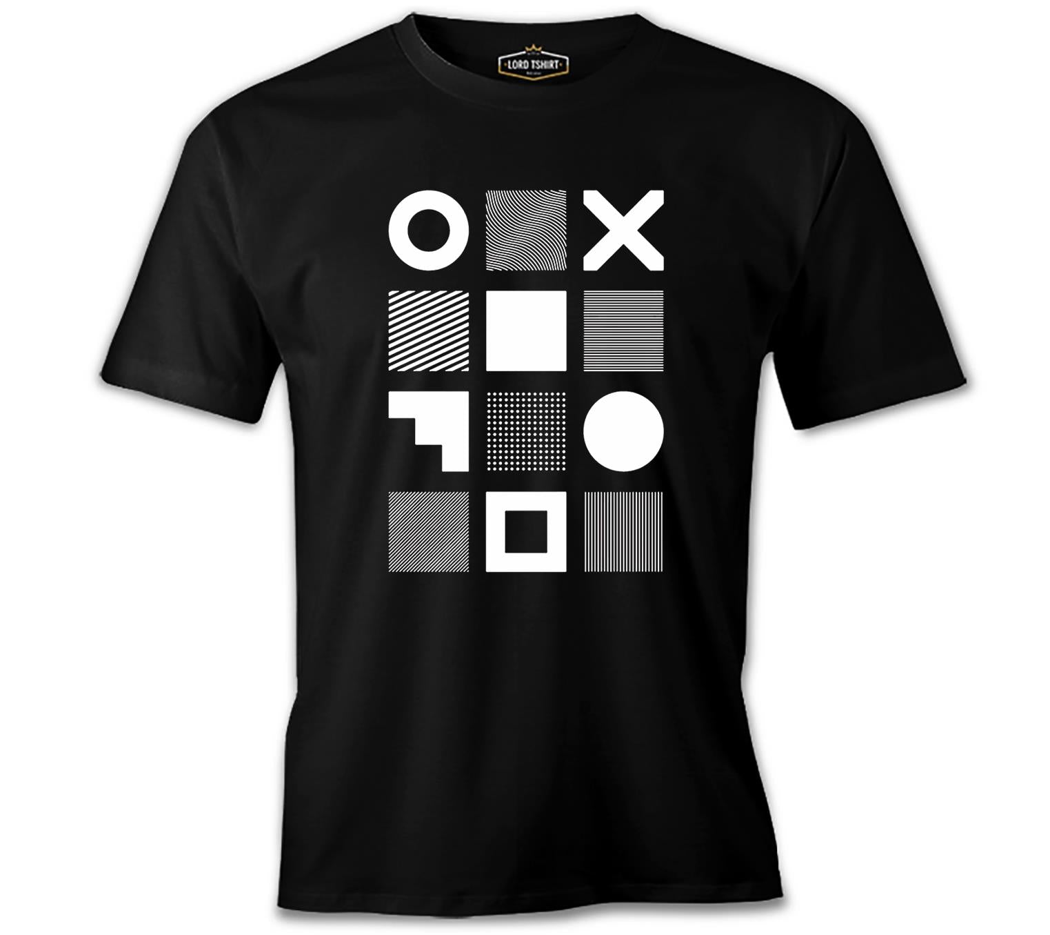 Black Parts - Şekiller Siyah Erkek Tshirt