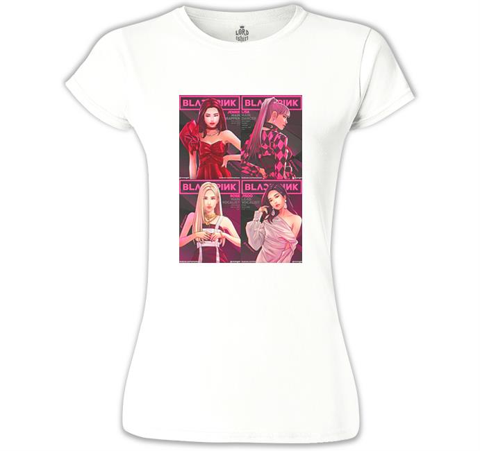 Black Pink - Pink Beyaz Kadın Tshirt