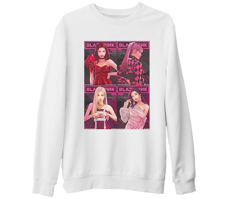 Black Pink - Pink White Thick Sweatshirt